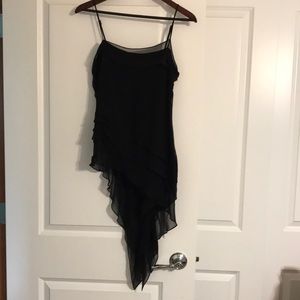 BCBG MaxAzria black airy asymmetrical top